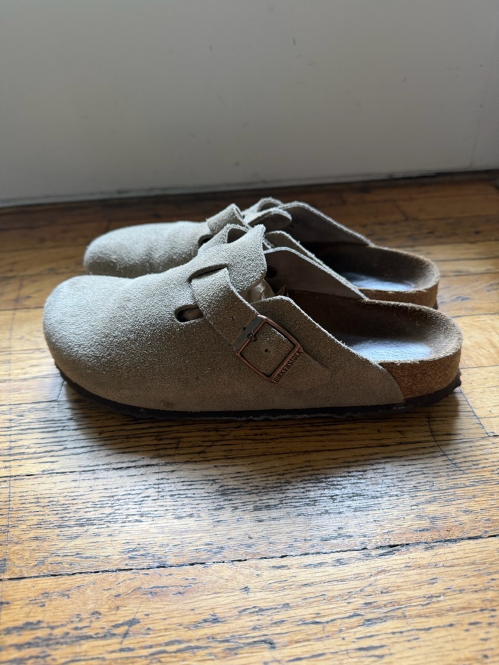 Birkenstock Taupe Boston Clogs - Picture 7 of 11